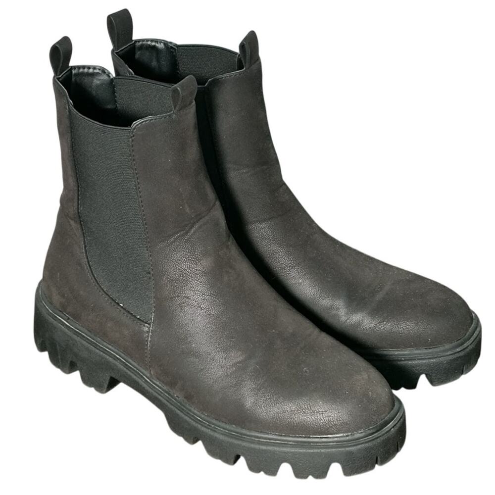 Journey Collection Ivette Boots Wmn's 8.5 Black Block heel Comfort Foam Pull on